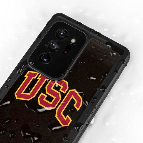 University of Southern California USC Logo Black Distressed Galaxy Note20 Ultra 5G Waterproof Case