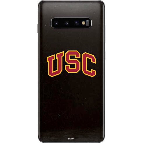 University of Southern California USC Logo Black Distressed Galaxy S10 Plus Skin