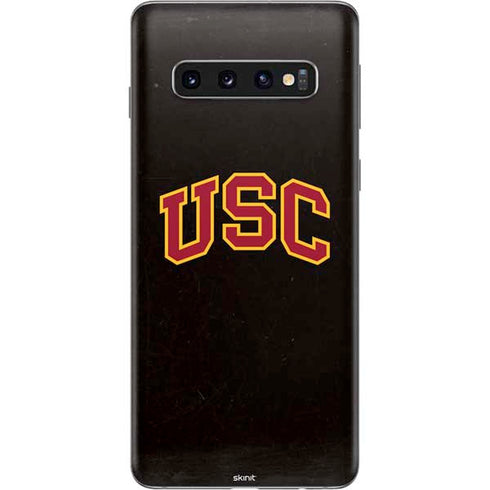 University of Southern California USC Logo Black Distressed Galaxy S10 Skin
