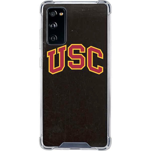 University of Southern California USC Logo Black Distressed Galaxy S20 FE Clear Case