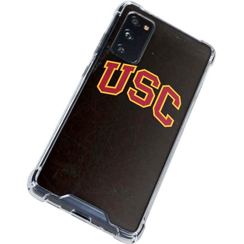 University of Southern California USC Logo Black Distressed Galaxy S20 FE Clear Case
