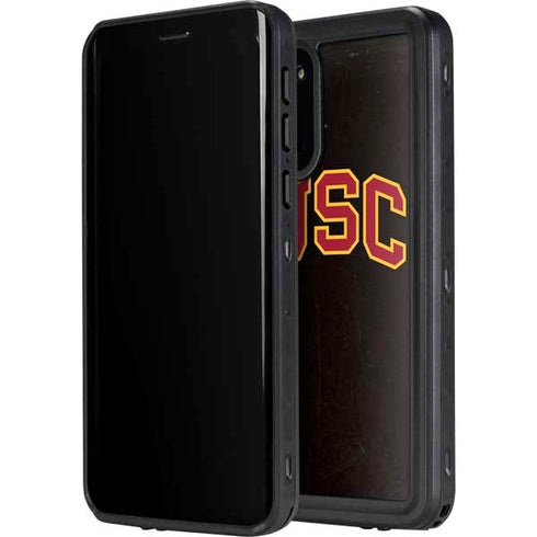 University of Southern California USC Logo Black Distressed Galaxy S20 Plus Waterproof Case