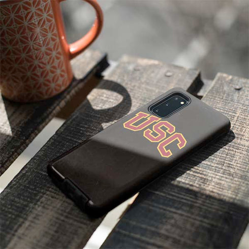 University of Southern California USC Logo Black Distressed Galaxy S20 Pro Case