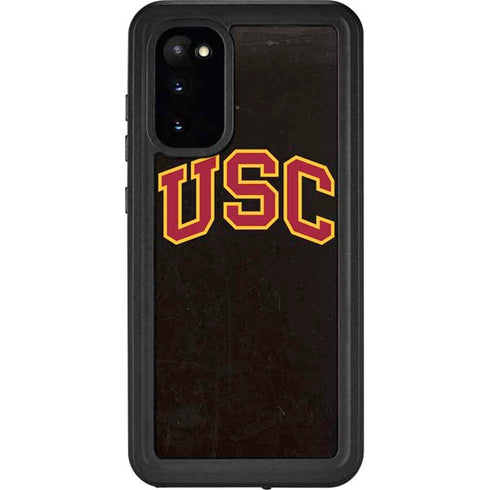 University of Southern California USC Logo Black Distressed Galaxy S20 Waterproof Case