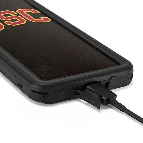 University of Southern California USC Logo Black Distressed Galaxy S20 Waterproof Case
