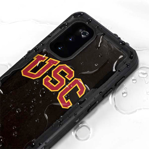 University of Southern California USC Logo Black Distressed Galaxy S20 Waterproof Case