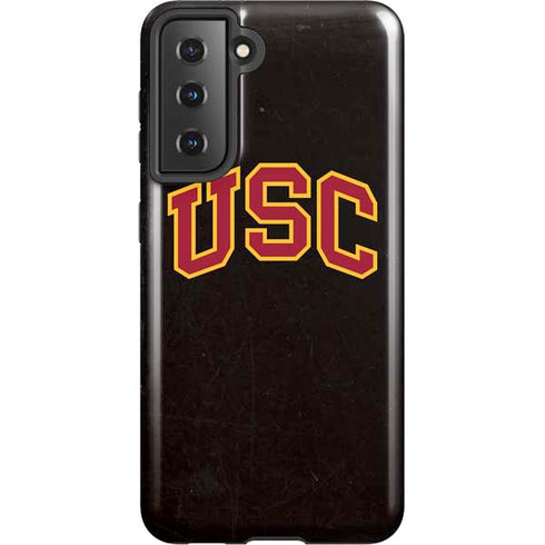 University of Southern California USC Logo Black Distressed Galaxy S21 5G Pro Case