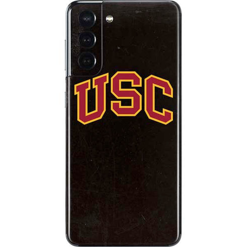 University of Southern California USC Logo Black Distressed Galaxy S21 5G Skin
