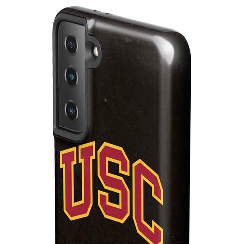 University of Southern California USC Logo Black Distressed Galaxy S21 FE Pro Case