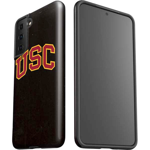 University of Southern California USC Logo Black Distressed Galaxy S21 FE Pro Case
