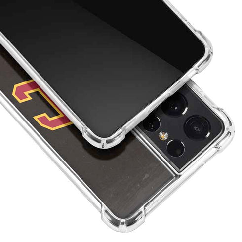 University of Southern California USC Logo Black Distressed Galaxy S21 Ultra 5G Clear Case