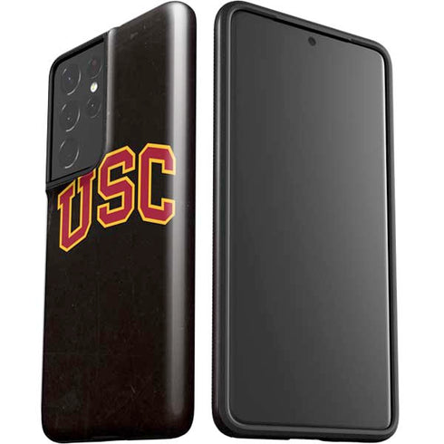 University of Southern California USC Logo Black Distressed Galaxy S21 Ultra 5G Pro Case