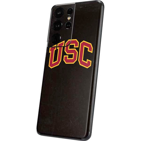 University of Southern California USC Logo Black Distressed Galaxy S21 Ultra 5G Skin
