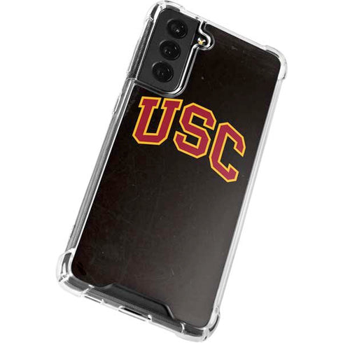 University of Southern California USC Logo Black Distressed Galaxy S22 Plus Clear Case