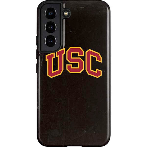 University of Southern California USC Logo Black Distressed Galaxy S22 Pro Case