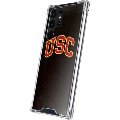University of Southern California USC Logo Black Distressed Galaxy S22 Ultra Clear Case