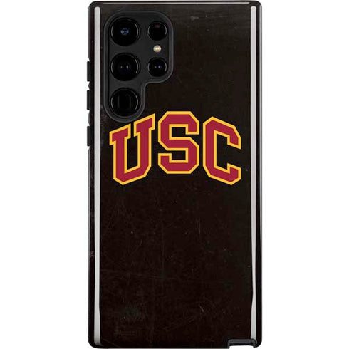 University of Southern California USC Logo Black Distressed Galaxy S22 Ultra Pro Case