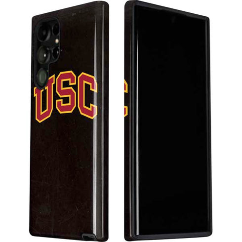 University of Southern California USC Logo Black Distressed Galaxy S22 Ultra Pro Case