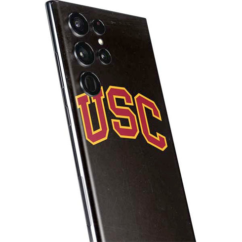 University of Southern California USC Logo Black Distressed Galaxy S22 Ultra Skin