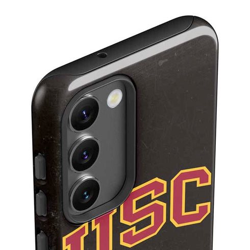 University of Southern California USC Logo Black Distressed Galaxy S23 Plus Pro Case