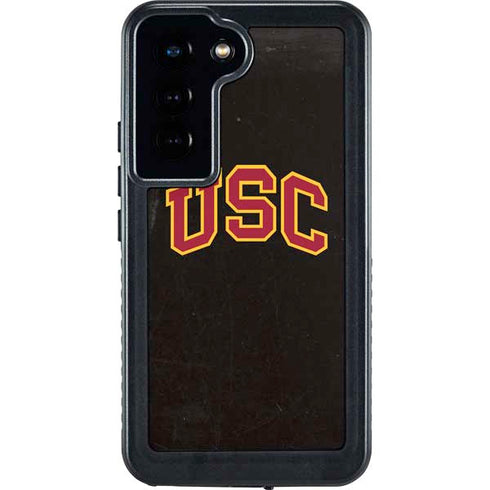 University of Southern California USC Logo Black Distressed Galaxy S23 Waterproof Case