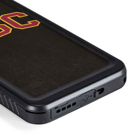 University of Southern California USC Logo Black Distressed Galaxy S23 Waterproof Case