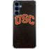 University of Southern California USC Logo Black Distressed Galaxy S24 Clear Case