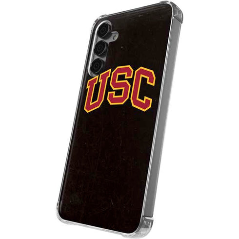 University of Southern California USC Logo Black Distressed Galaxy S24 Plus Clear Case