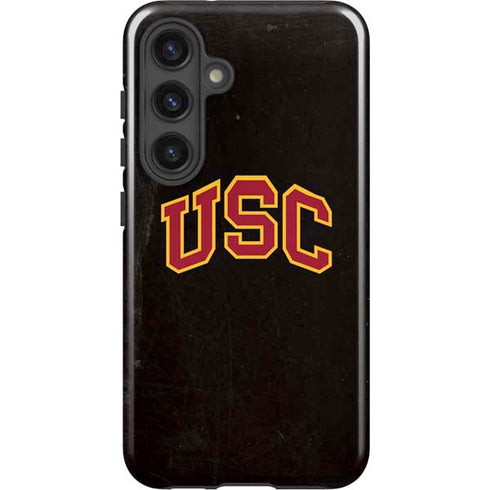University of Southern California USC Logo Black Distressed Galaxy S24 Plus Impact Case
