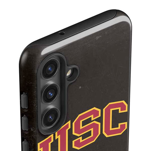 University of Southern California USC Logo Black Distressed Galaxy S24 Plus Impact Case