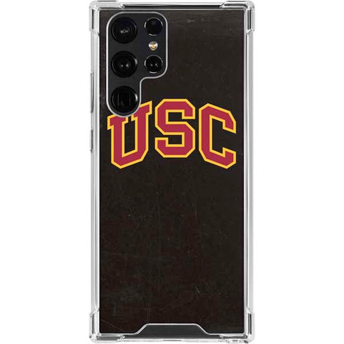 University of Southern California USC Logo Black Distressed Galaxy S24 Ultra Clear Case