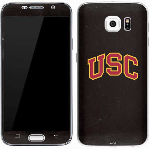 University of Southern California USC Logo Black Distressed Galaxy S7 Skin