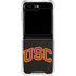 University of Southern California USC Logo Black Distressed Galaxy Z Flip5 5G Clear Case