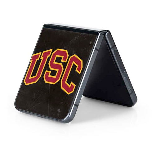 University of Southern California USC Logo Black Distressed Galaxy Z Flip5 5G Skin