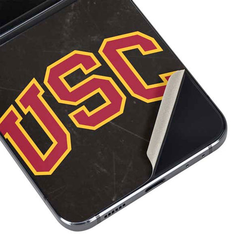 University of Southern California USC Logo Black Distressed Galaxy Z Flip5 5G Skin