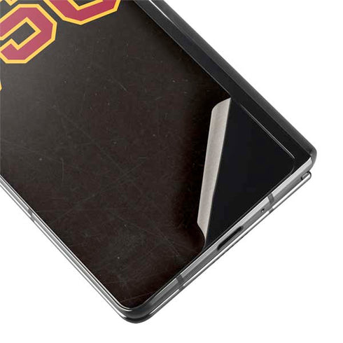University of Southern California USC Logo Black Distressed Galaxy Z Fold2 5G Skin