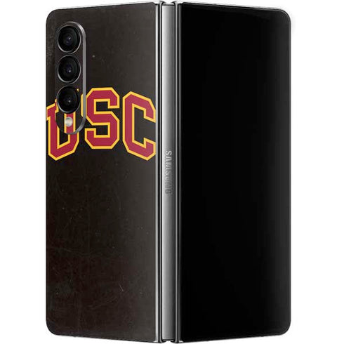 University of Southern California USC Logo Black Distressed Galaxy Z Fold4 5G Skin