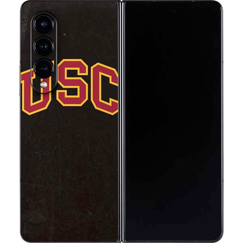University of Southern California USC Logo Black Distressed Galaxy Z Fold4 5G Skin
