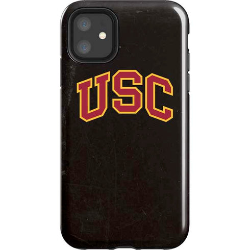 University of Southern California USC Logo Black Distressed iPhone 11 Impact Case