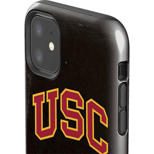 University of Southern California USC Logo Black Distressed iPhone 11 Impact Case