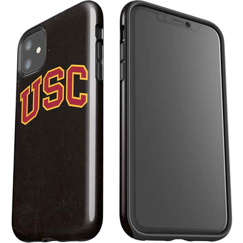 University of Southern California USC Logo Black Distressed iPhone 11 Impact Case