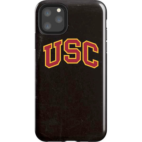 University of Southern California USC Logo Black Distressed iPhone 11 Pro Max Impact Case