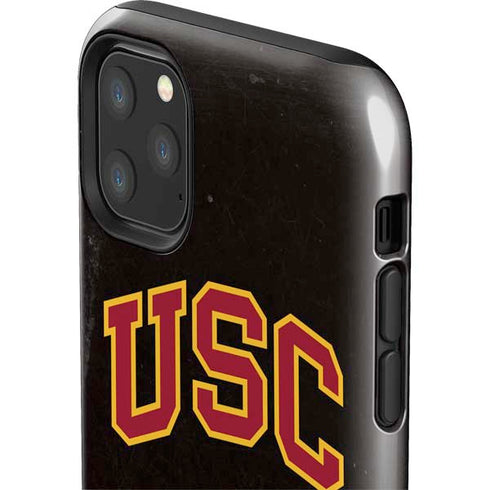 University of Southern California USC Logo Black Distressed iPhone 11 Pro Max Impact Case