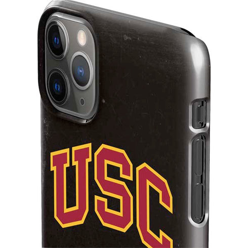 University of Southern California USC Logo Black Distressed iPhone 11 Pro Max Lite Case