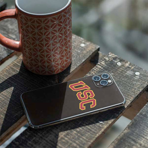 University of Southern California USC Logo Black Distressed iPhone 11 Pro Max Skin
