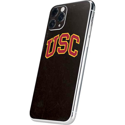 University of Southern California USC Logo Black Distressed iPhone 11 Pro Skin