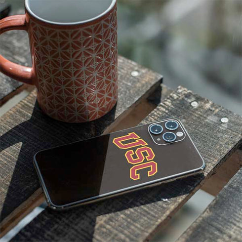 University of Southern California USC Logo Black Distressed iPhone 11 Pro Skin