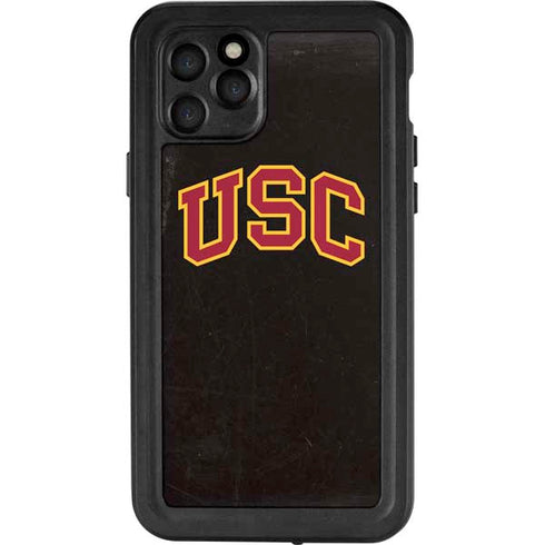 University of Southern California USC Logo Black Distressed iPhone 11 Pro Waterproof Case