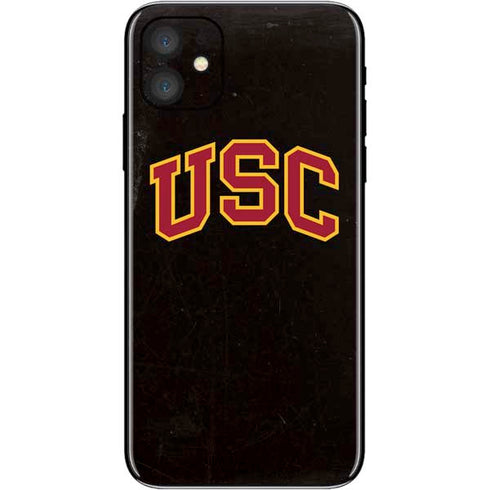 University of Southern California USC Logo Black Distressed iPhone 11 Skin