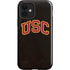 University of Southern California USC Logo Black Distressed iPhone 12 Impact Case